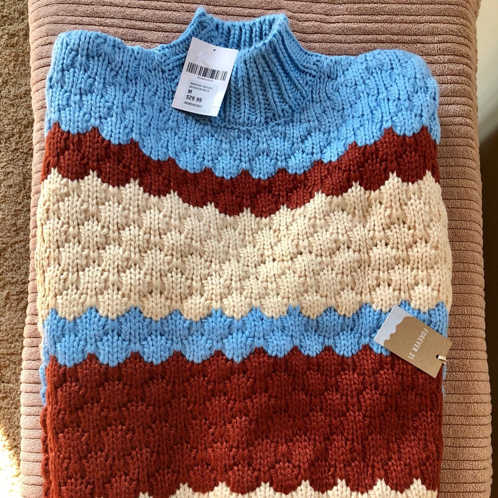 Forever 21 Colorblock Mock Neck Sweater